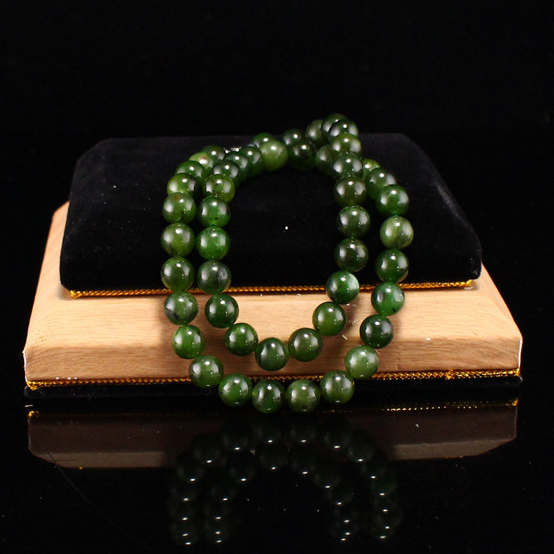 8MM Bead Natural Green Jade Beads Necklace