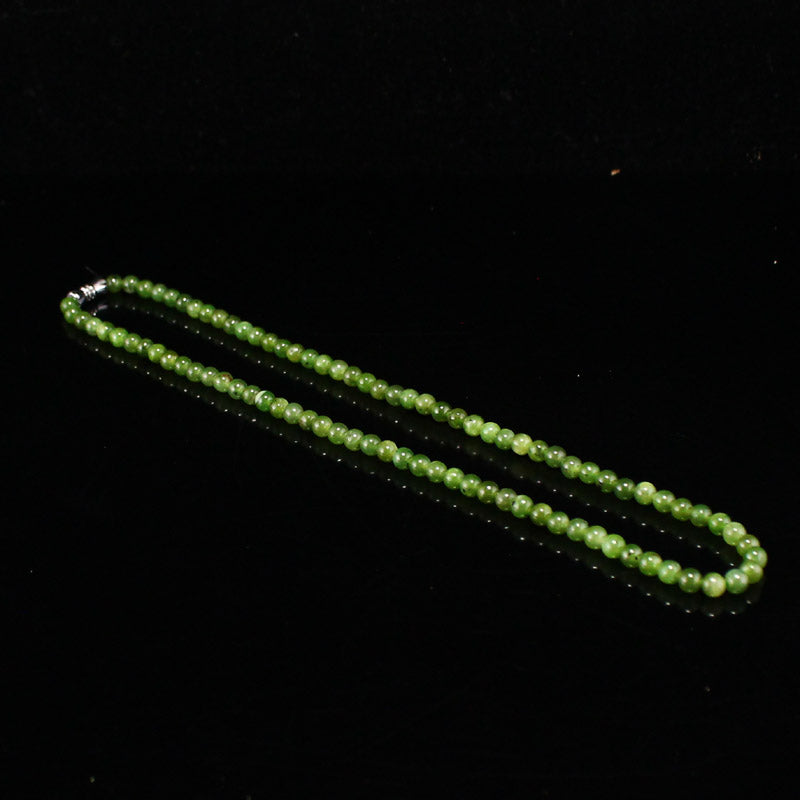 4MM Bead Natural Green Jade Beads Necklace