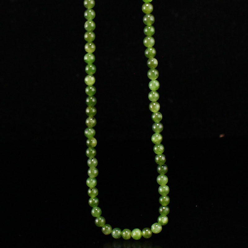 4MM Bead Natural Green Jade Beads Necklace