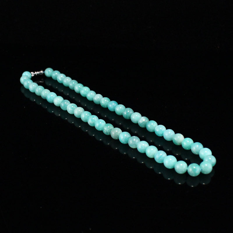 Green 8mm Natural Peru Amazonite Bead Necklace