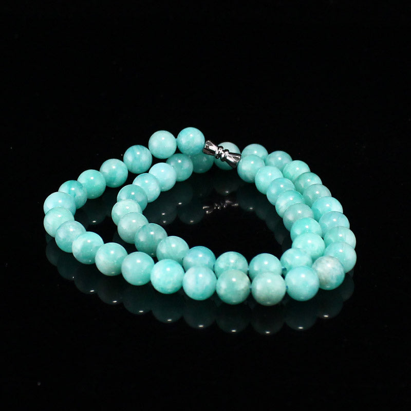 Green 8mm Natural Peru Amazonite Bead Necklace