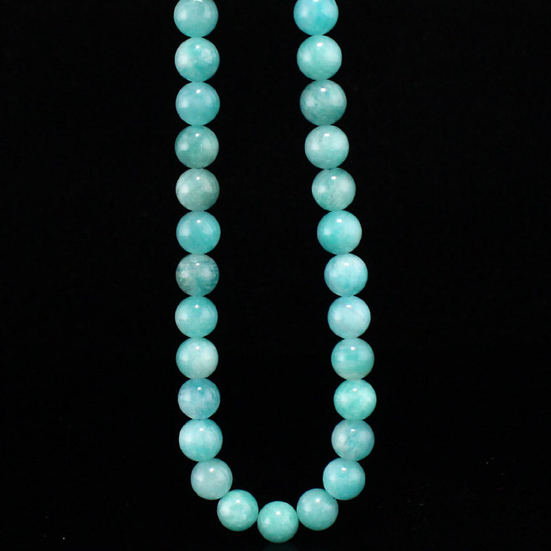 Green 8mm Natural Peru Amazonite Bead Necklace