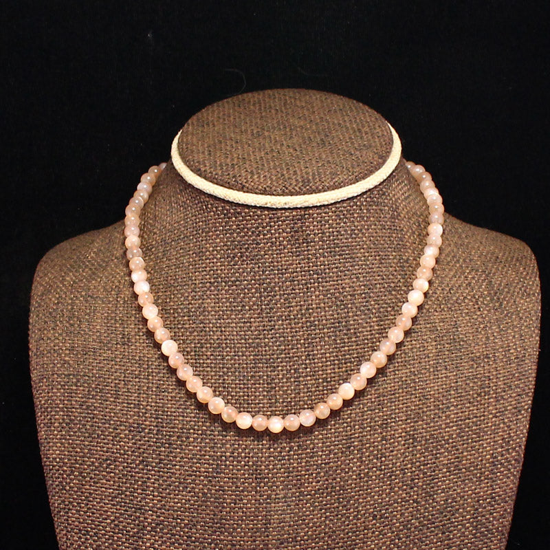 6MM Bead Moonstone Beads Necklace