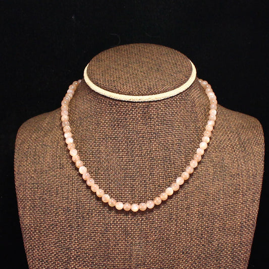 6MM Bead Moonstone Beads Necklace