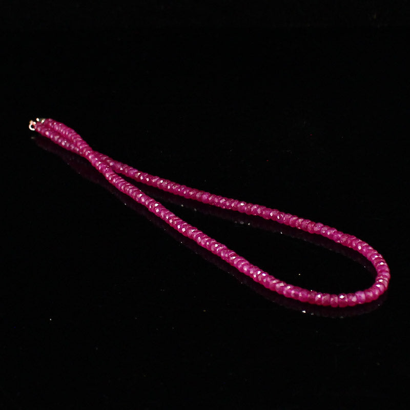 4mm Natural Rose Pink Ruby Bead Necklace