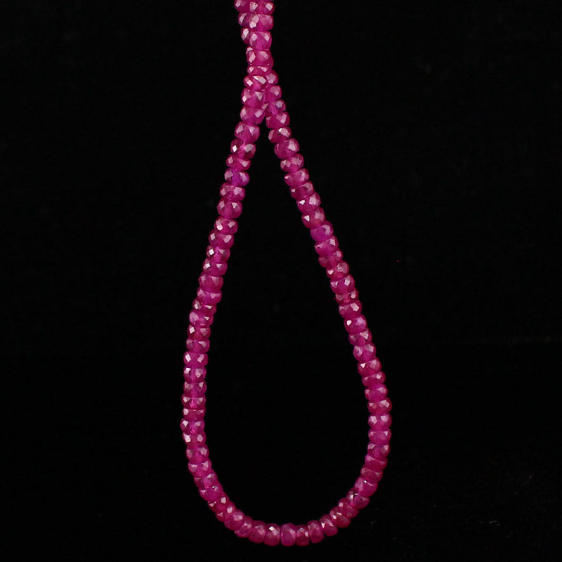 4mm Natural Rose Pink Ruby Bead Necklace