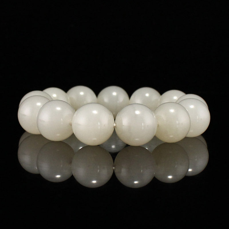 19mm Bead Chinese Natural Hetian Jade Beads Hand Chain