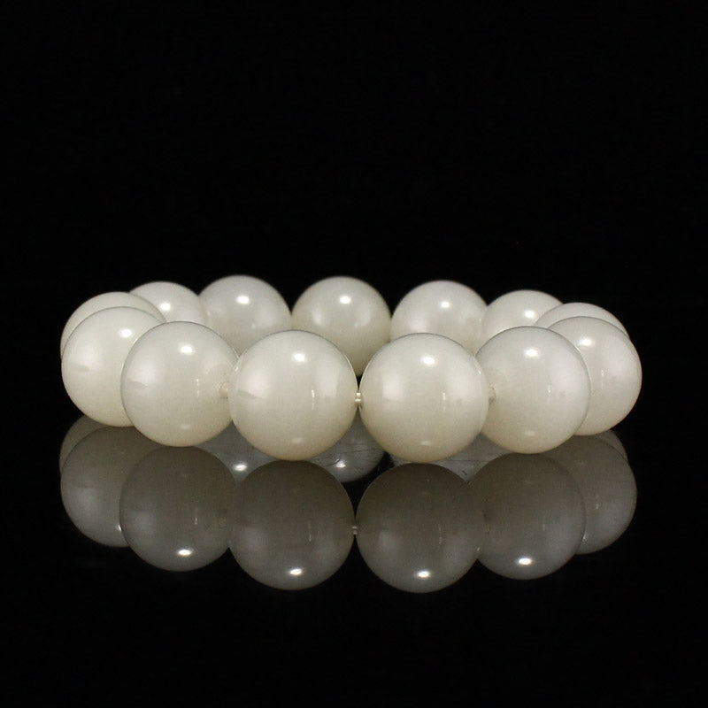 19mm Bead Chinese Natural Hetian Jade Beads Hand Chain