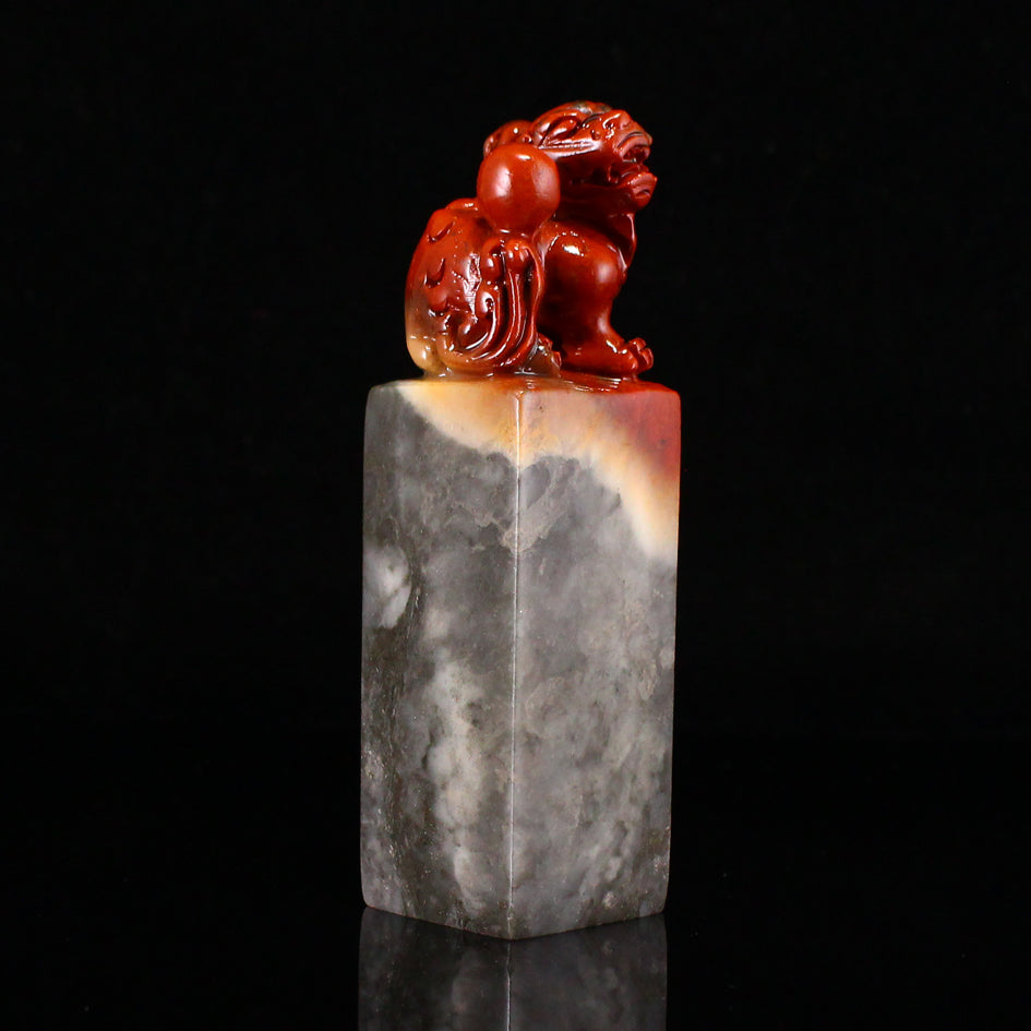 Chinese Shoushan Stone Carved Beast Seal