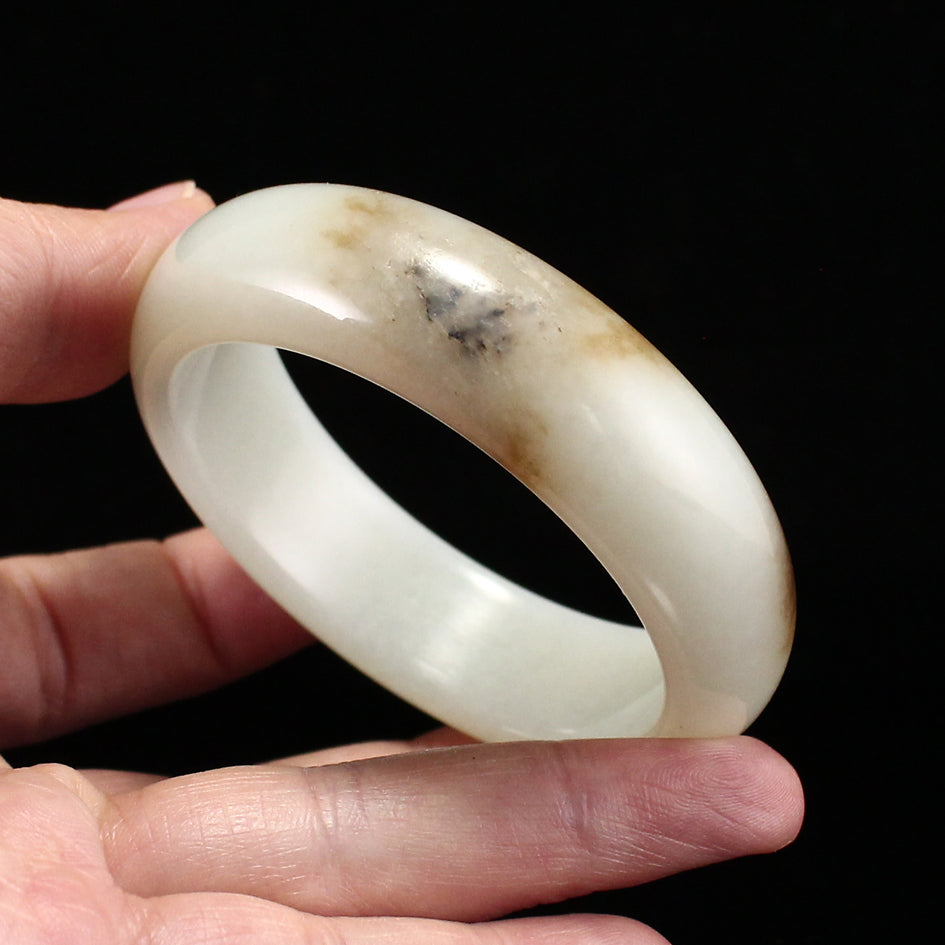 Inside Diameter 53MM Chinese Natural Hetian Jade Bracelet