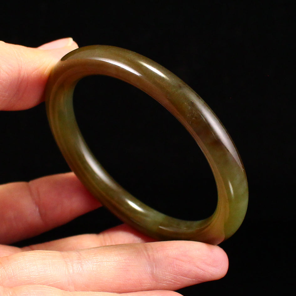 Inside Diameter 51MM Chinese Natural Double Color Hetian Jade Bracelet