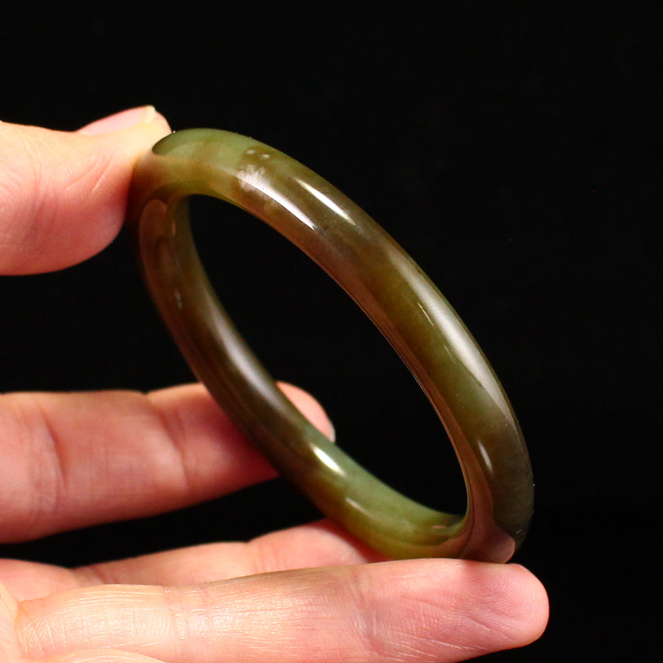 Inside Diameter 51MM Chinese Natural Double Color Hetian Jade Bracelet