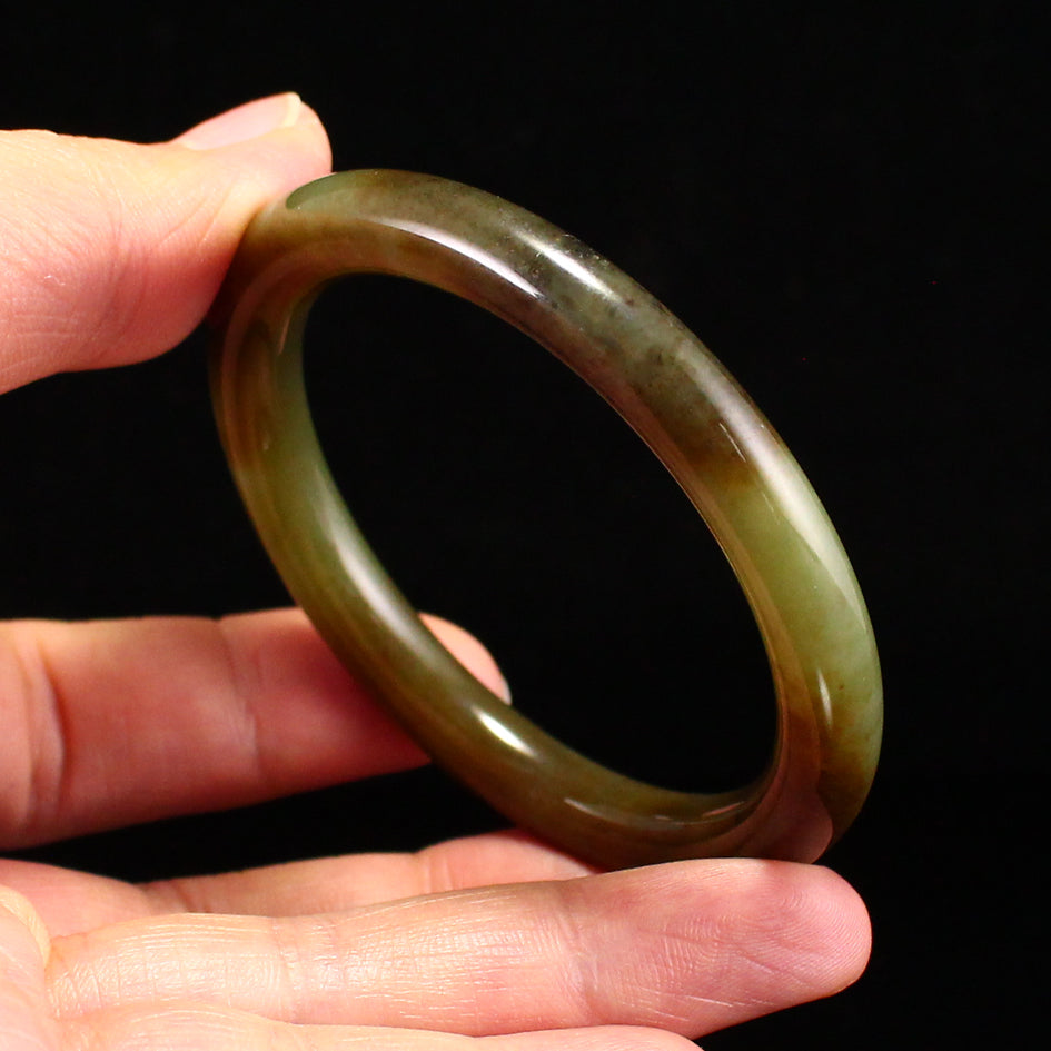 Inside Diameter 51MM Chinese Natural Double Color Hetian Jade Bracelet