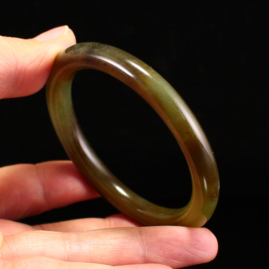 Inside Diameter 51MM Chinese Natural Double Color Hetian Jade Bracelet