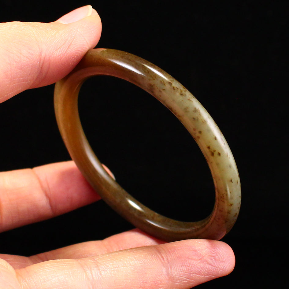 Inside Diameter 52MM Chinese Natural Brown Hetian Jade Bracelet