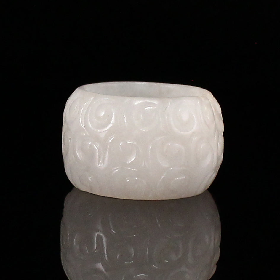 Chinese Natural Hetian Jade Thumb Ring