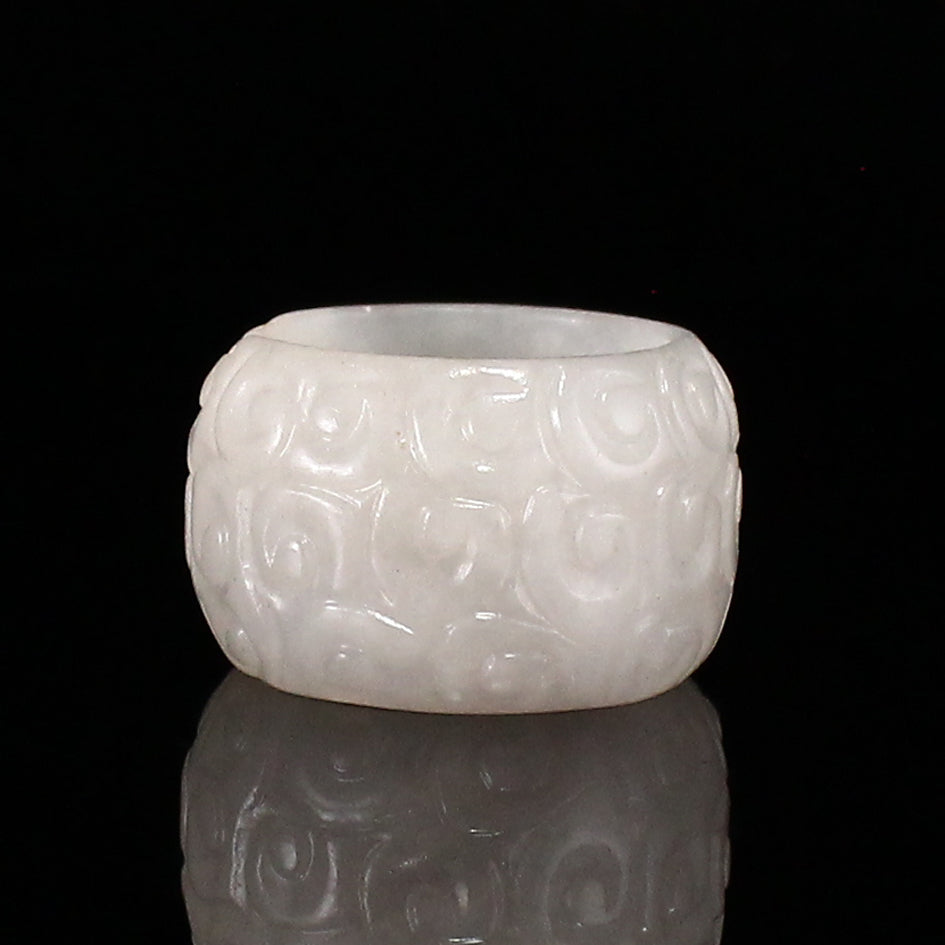 Chinese Natural Hetian Jade Thumb Ring