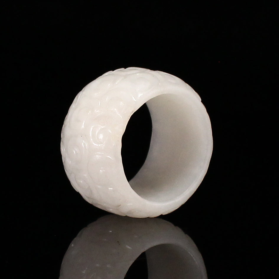 Chinese Natural Hetian Jade Thumb Ring