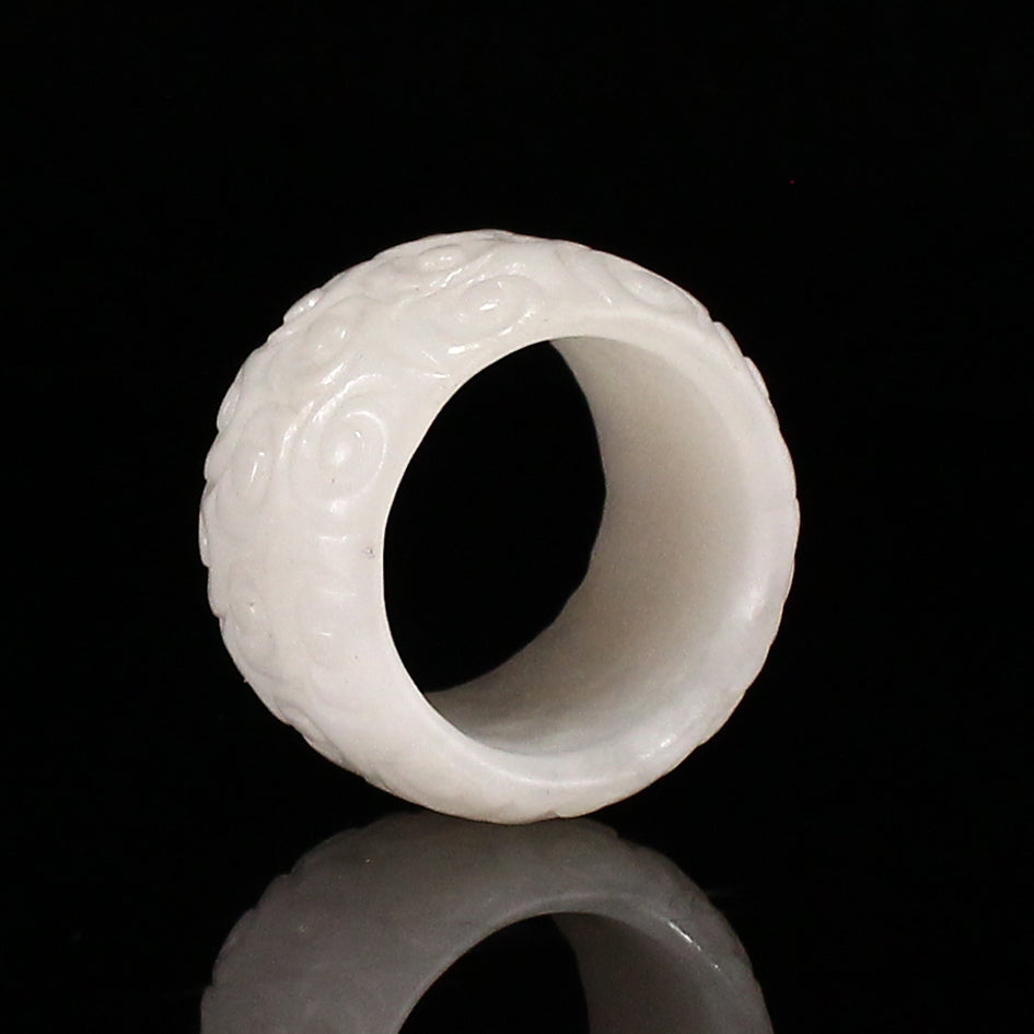 Chinese Natural Hetian Jade Thumb Ring