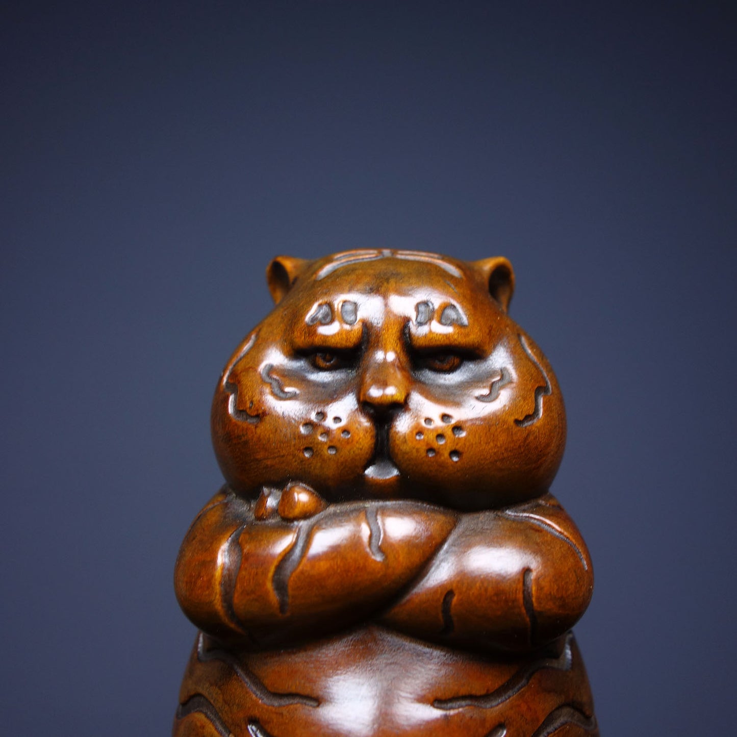 Boxwood Wood Carved Tiger Statue