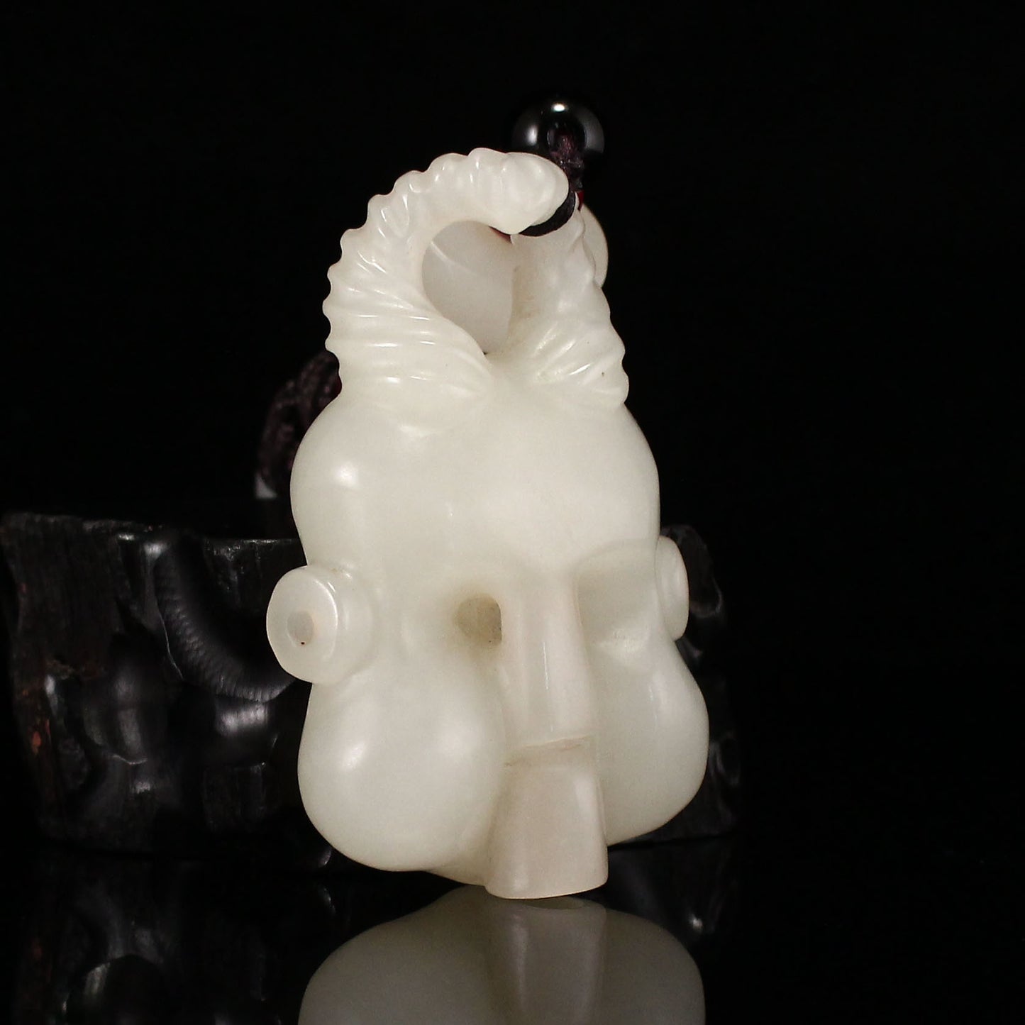 Old Chinese Jade Carved Beast Face Pendant