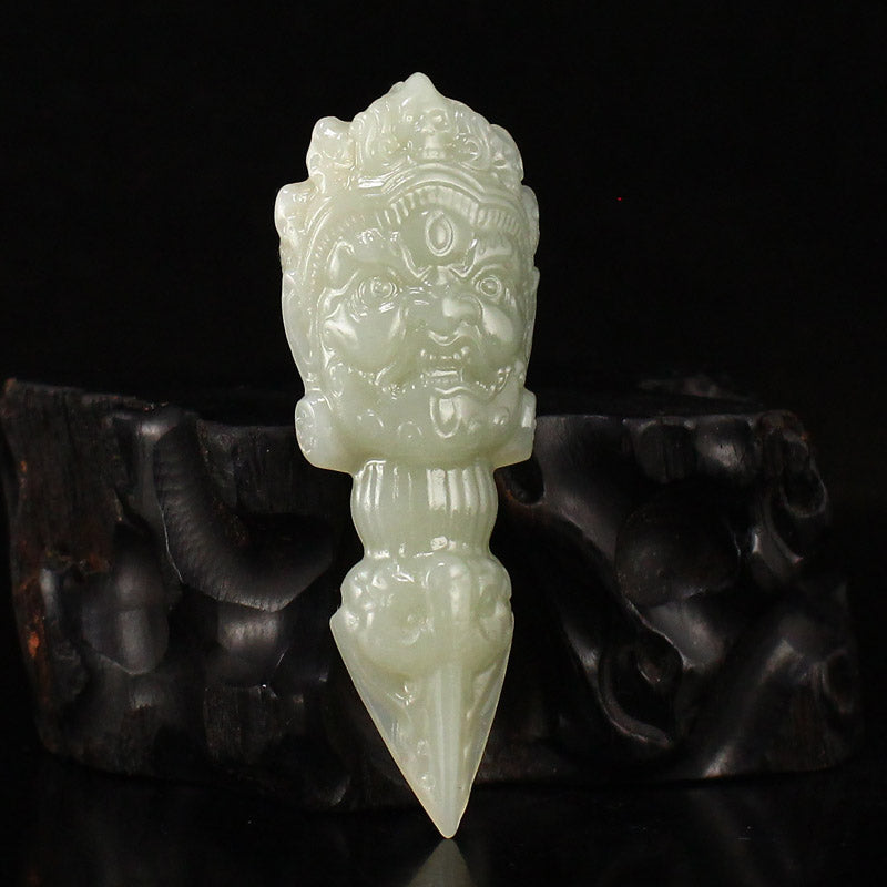 Natural Jade Carved Pestle Xiangmo Pendant