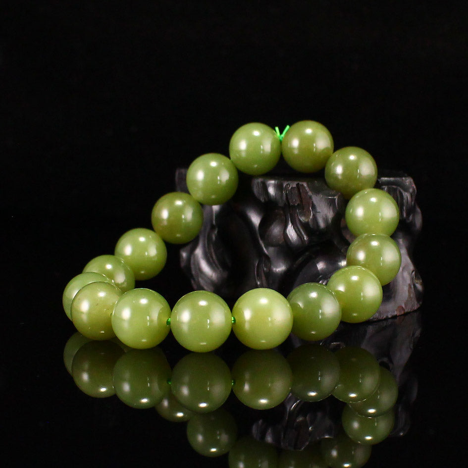 12MM Bead Green Jade Beads Bracelet