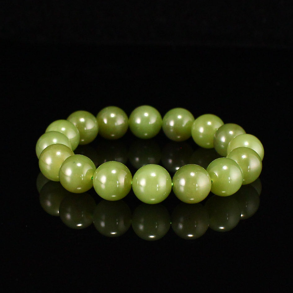 12MM Bead Green Jade Beads Bracelet