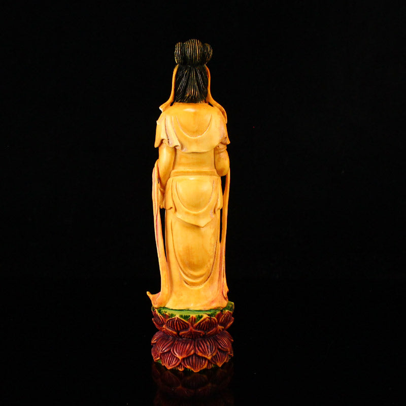 Old Bone Carved Kwan-yin Statue