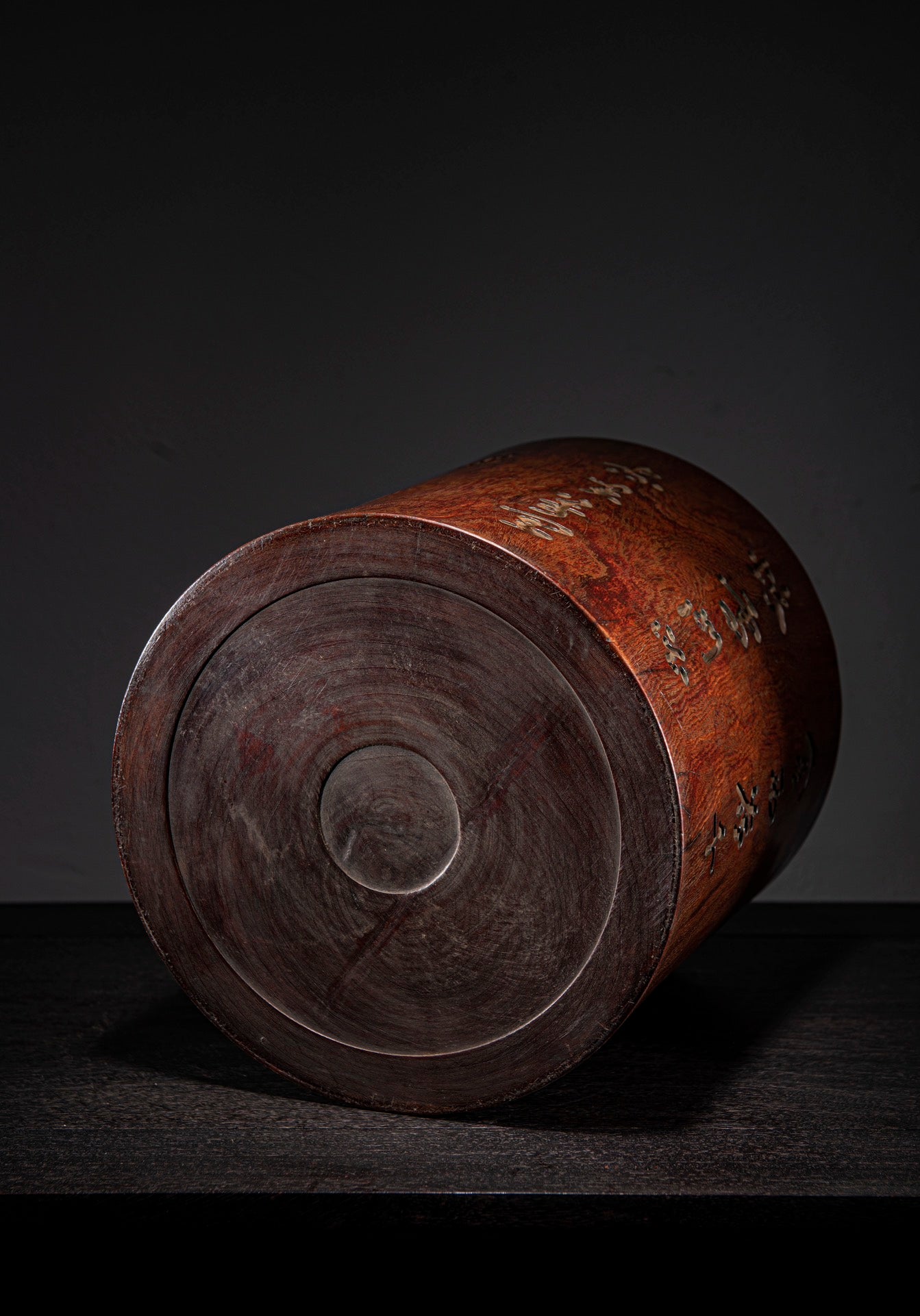 A0021 Old Chinese Red Sandalwood Poetic Prose Brush Pot