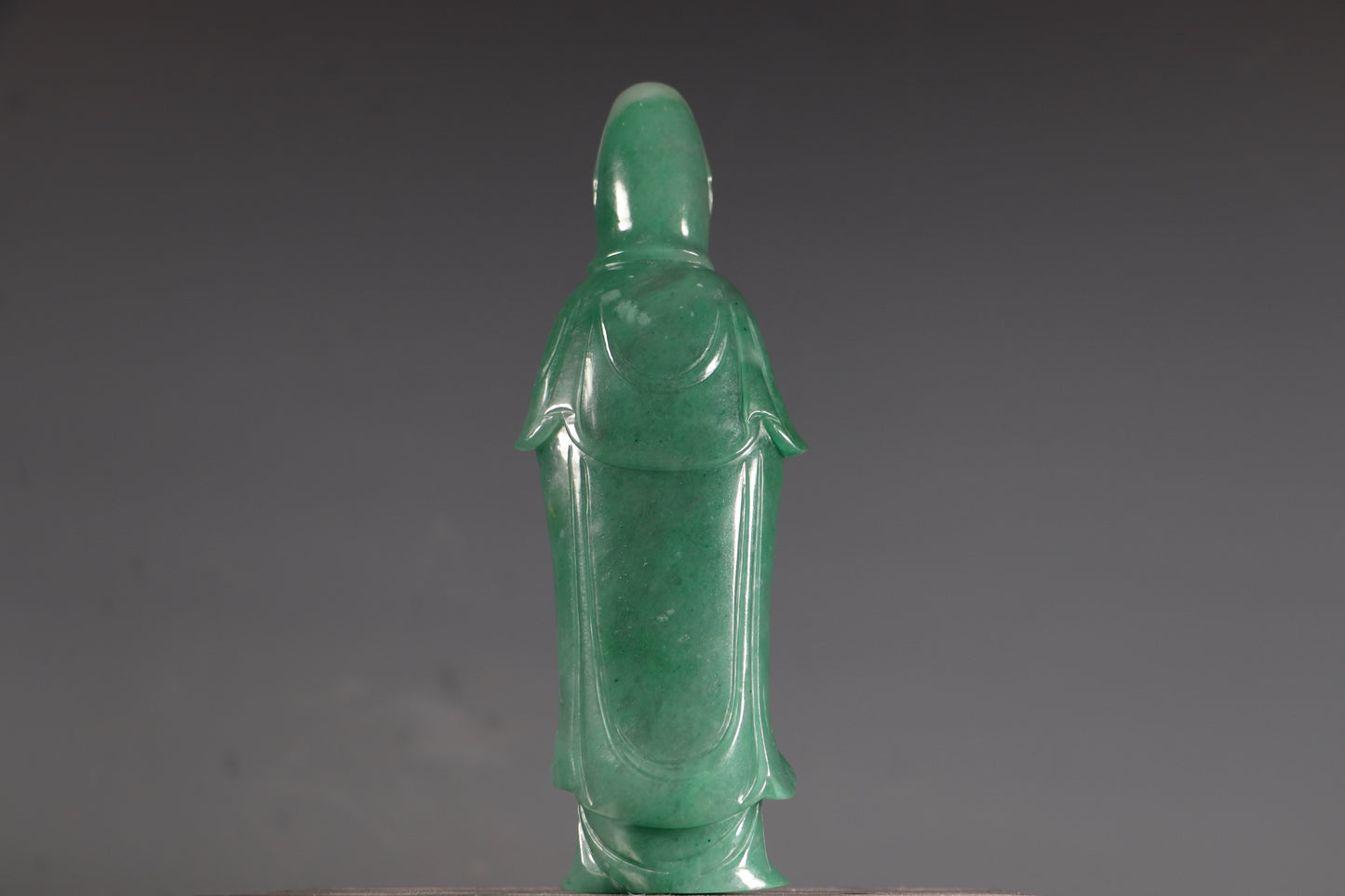 A0032 Superb Green Jadeite Kwan-yin Statue