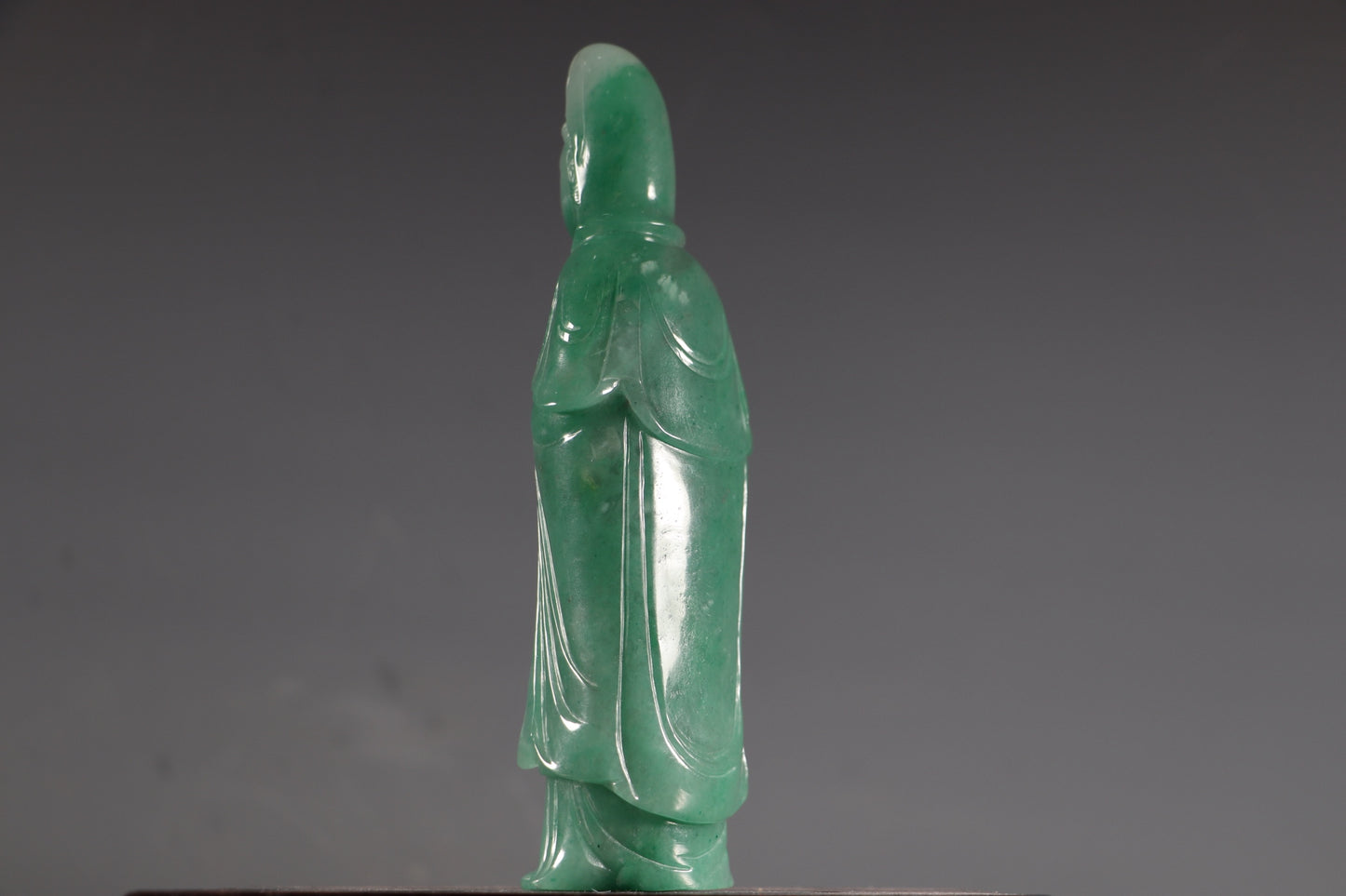 A0032 Superb Green Jadeite Kwan-yin Statue