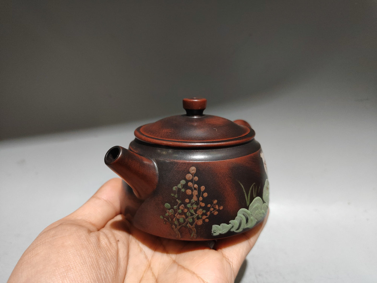 A0089 Chinese Variable Glaze Yixing Zisha Clay Bird Design Teapot