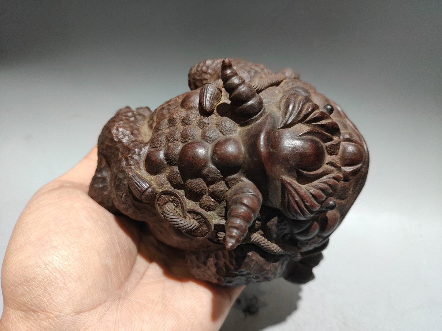 A0101 Old Chinese Yixing Zisha Clay Fortune Toad Statue