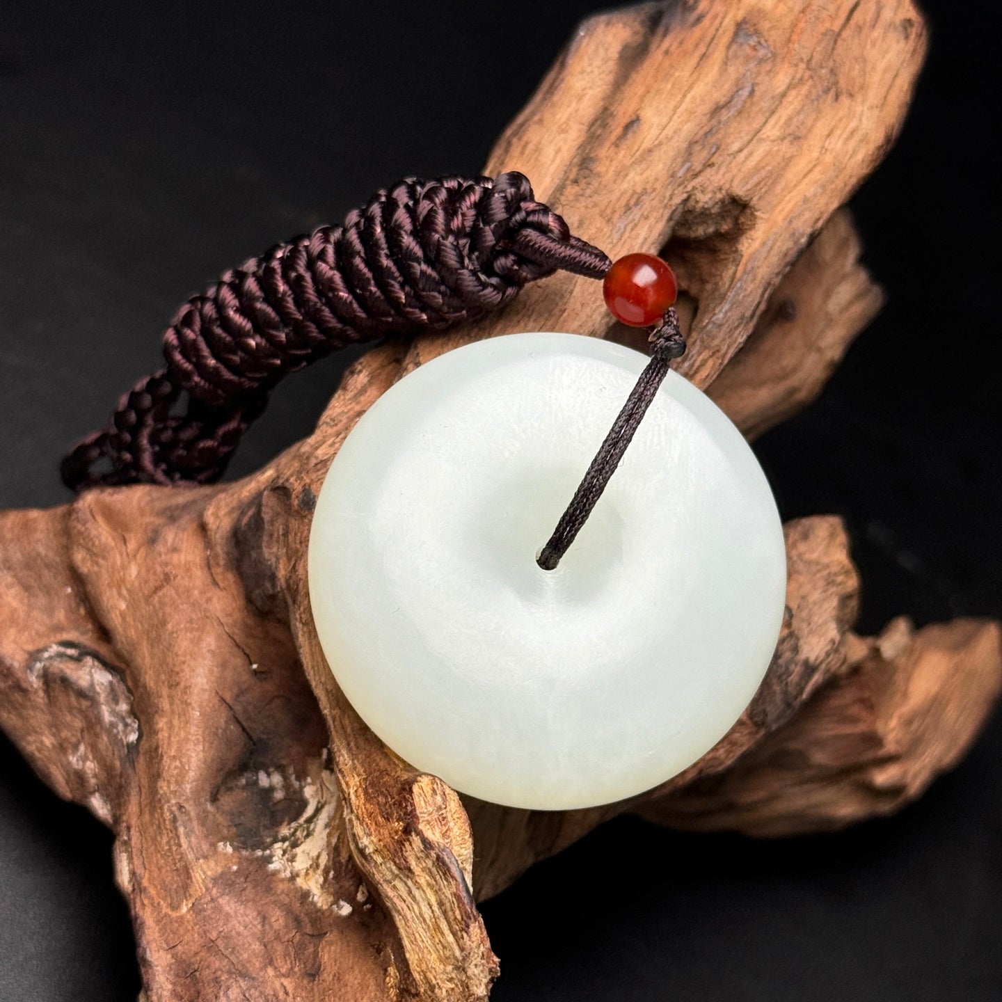 A0180 Chinese Natural White Hetian Jade Lucky Pendant