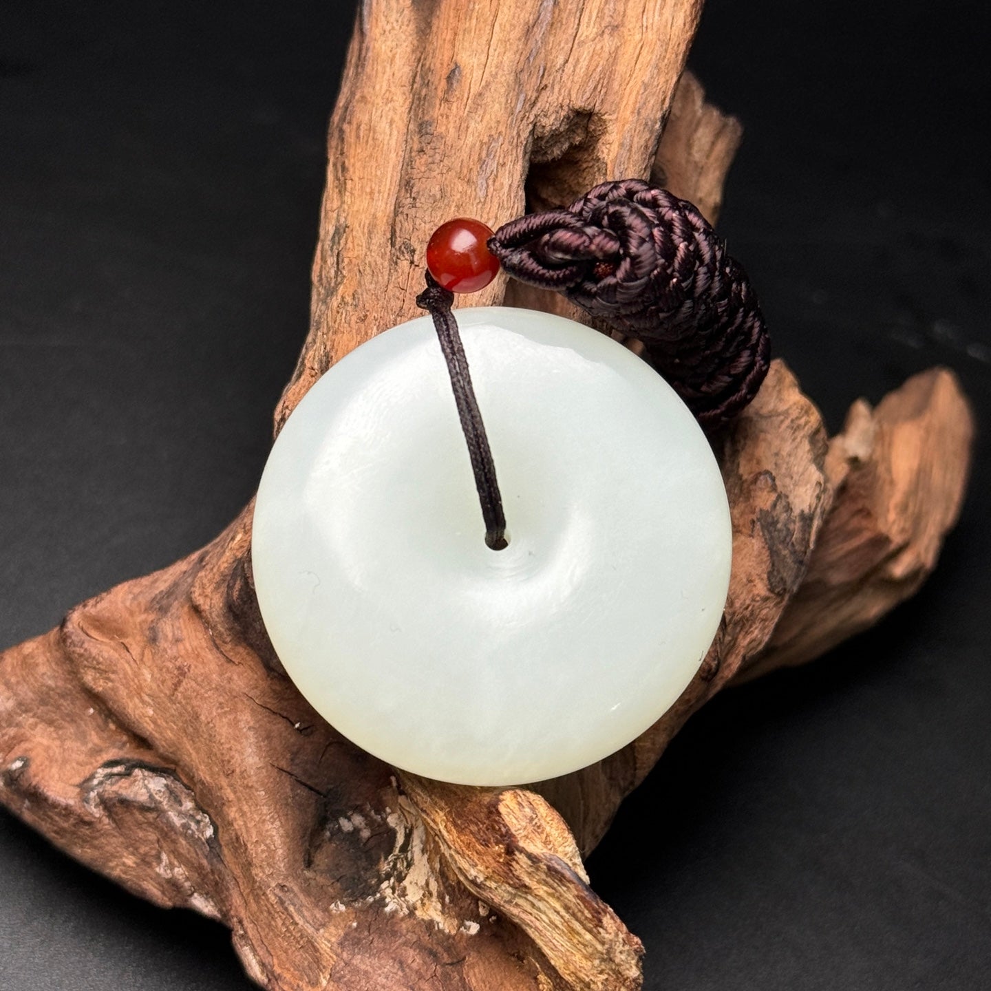 A0180 Chinese Natural White Hetian Jade Lucky Pendant