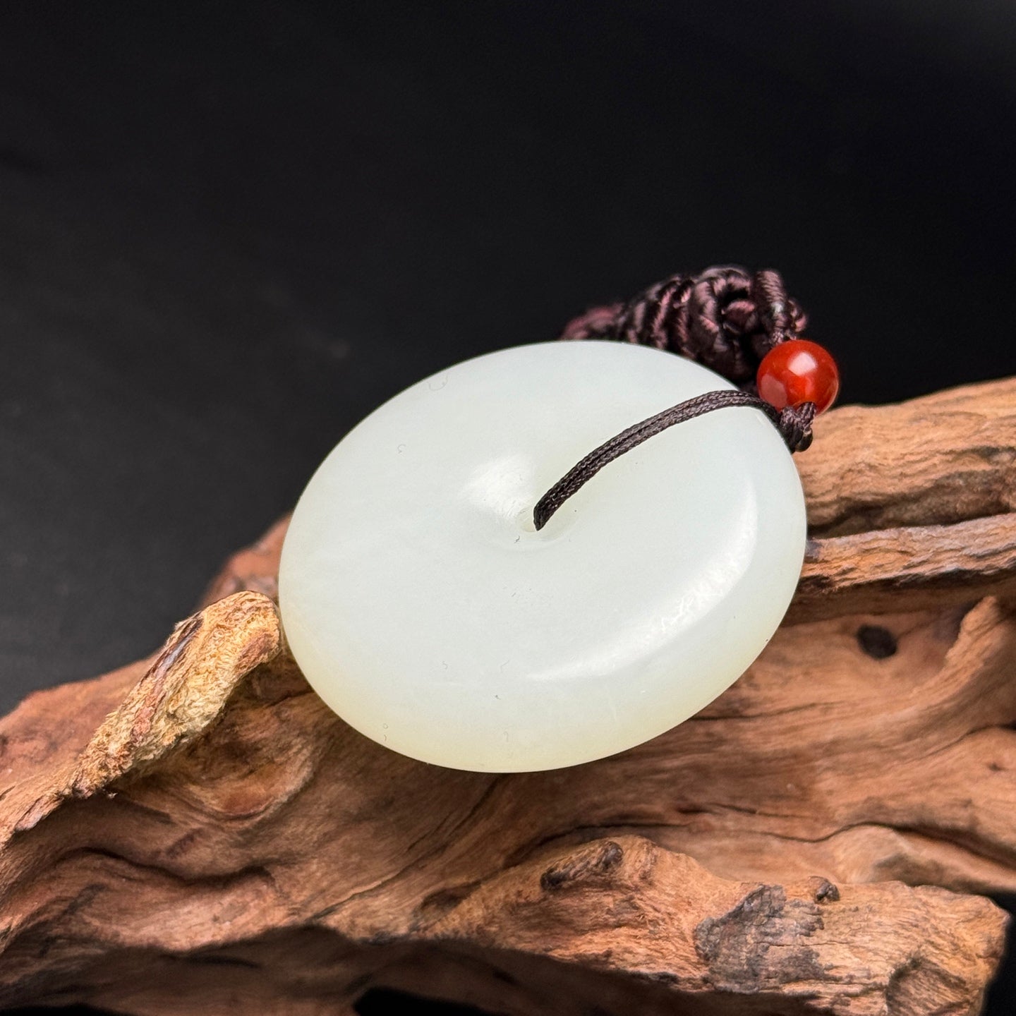 A0180 Chinese Natural White Hetian Jade Lucky Pendant