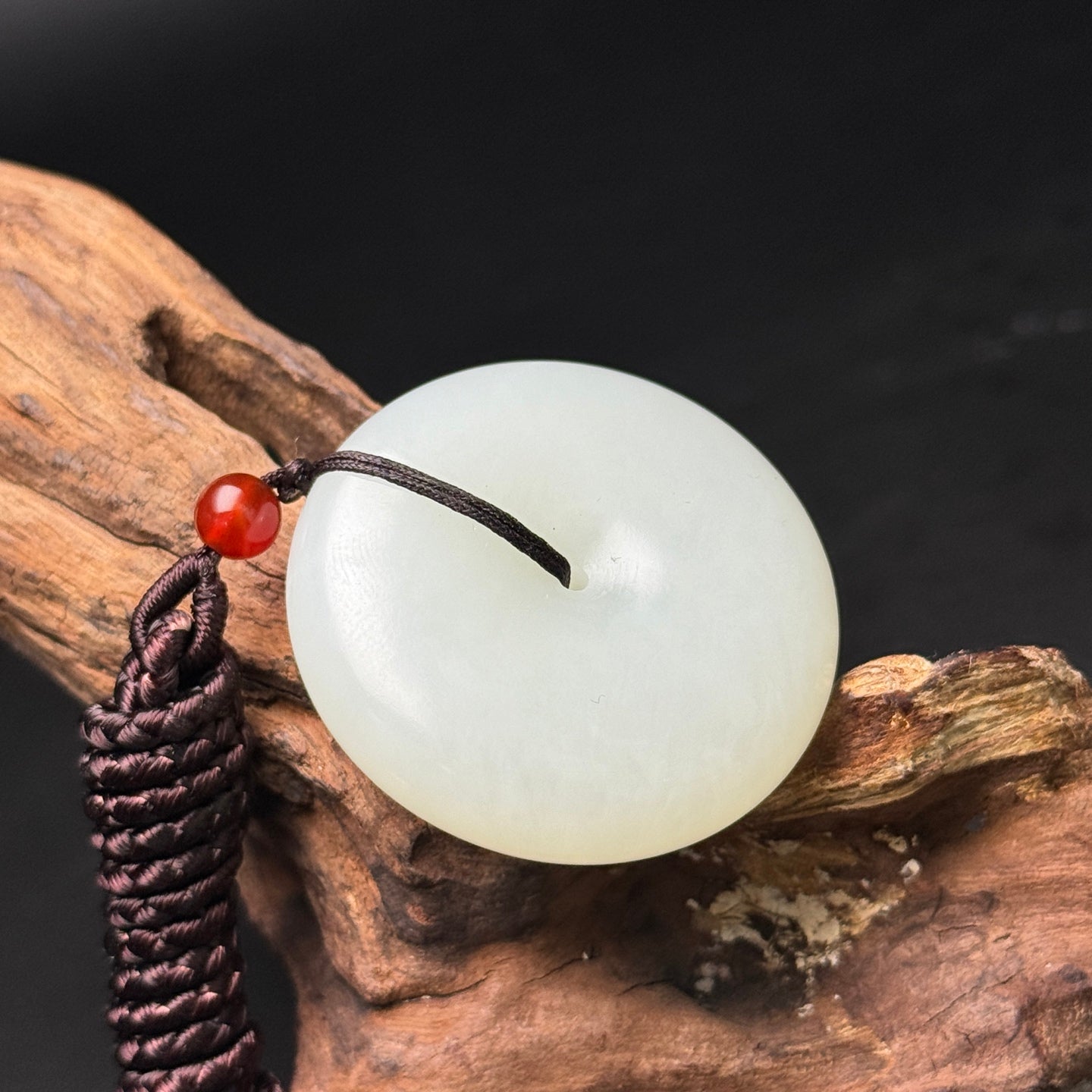 A0180 Chinese Natural White Hetian Jade Lucky Pendant