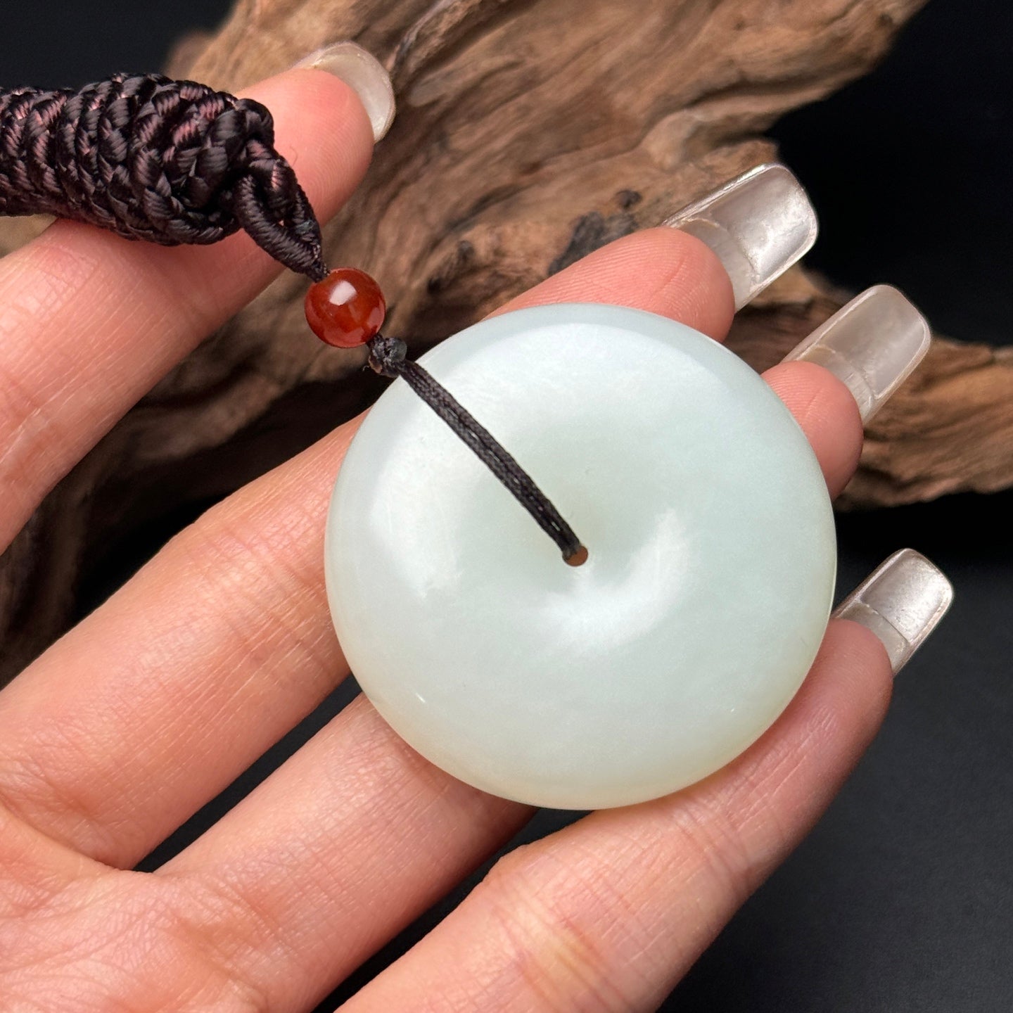 A0180 Chinese Natural White Hetian Jade Lucky Pendant