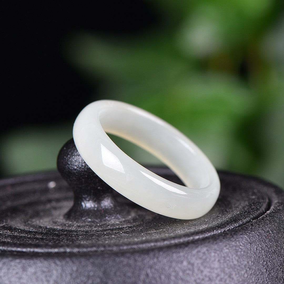 A0221 Chinese Natural Hetian Jade Ring