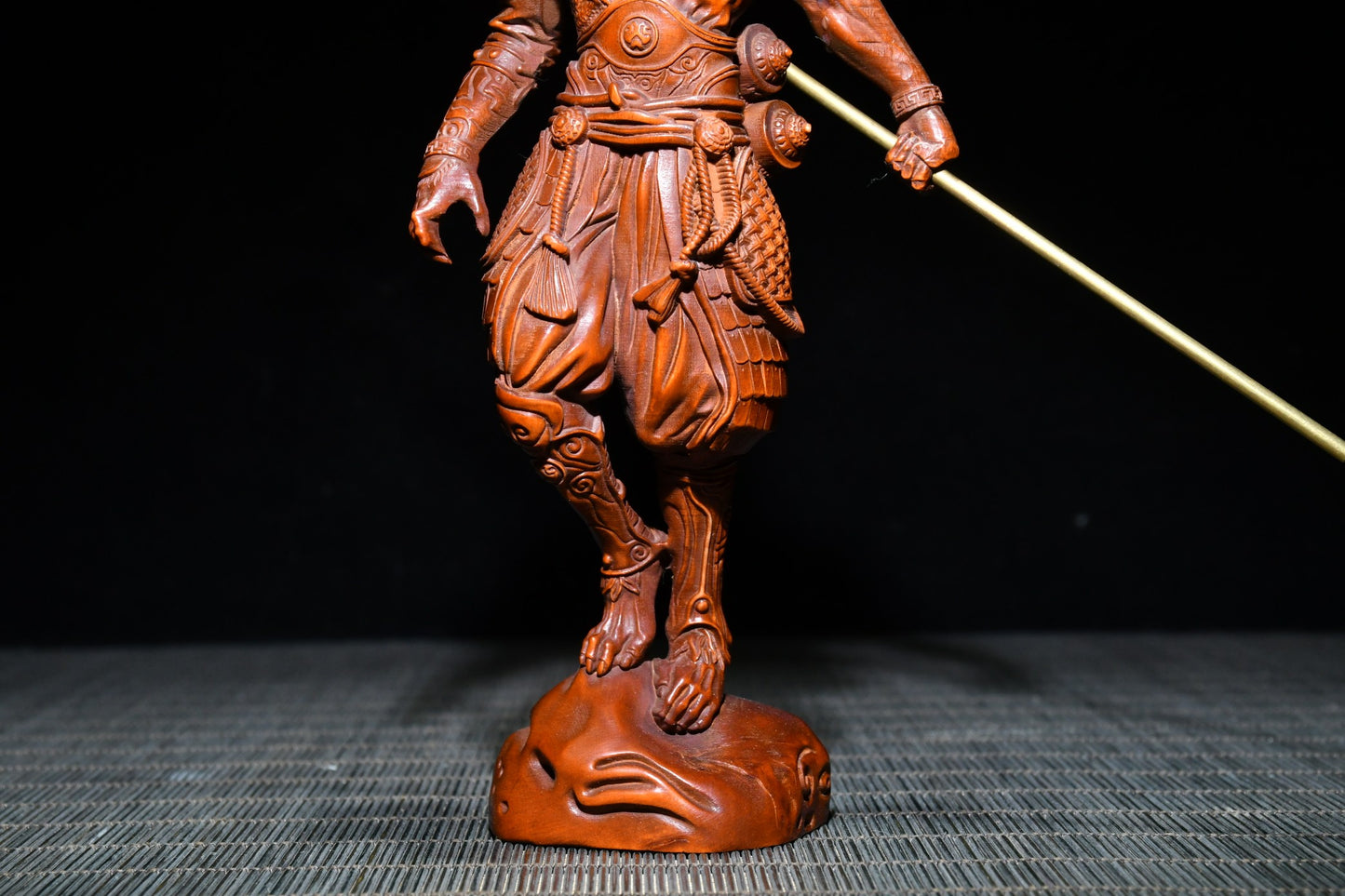 A0222 Chinese Boxwood Wood Carved Sun WuKong Statue