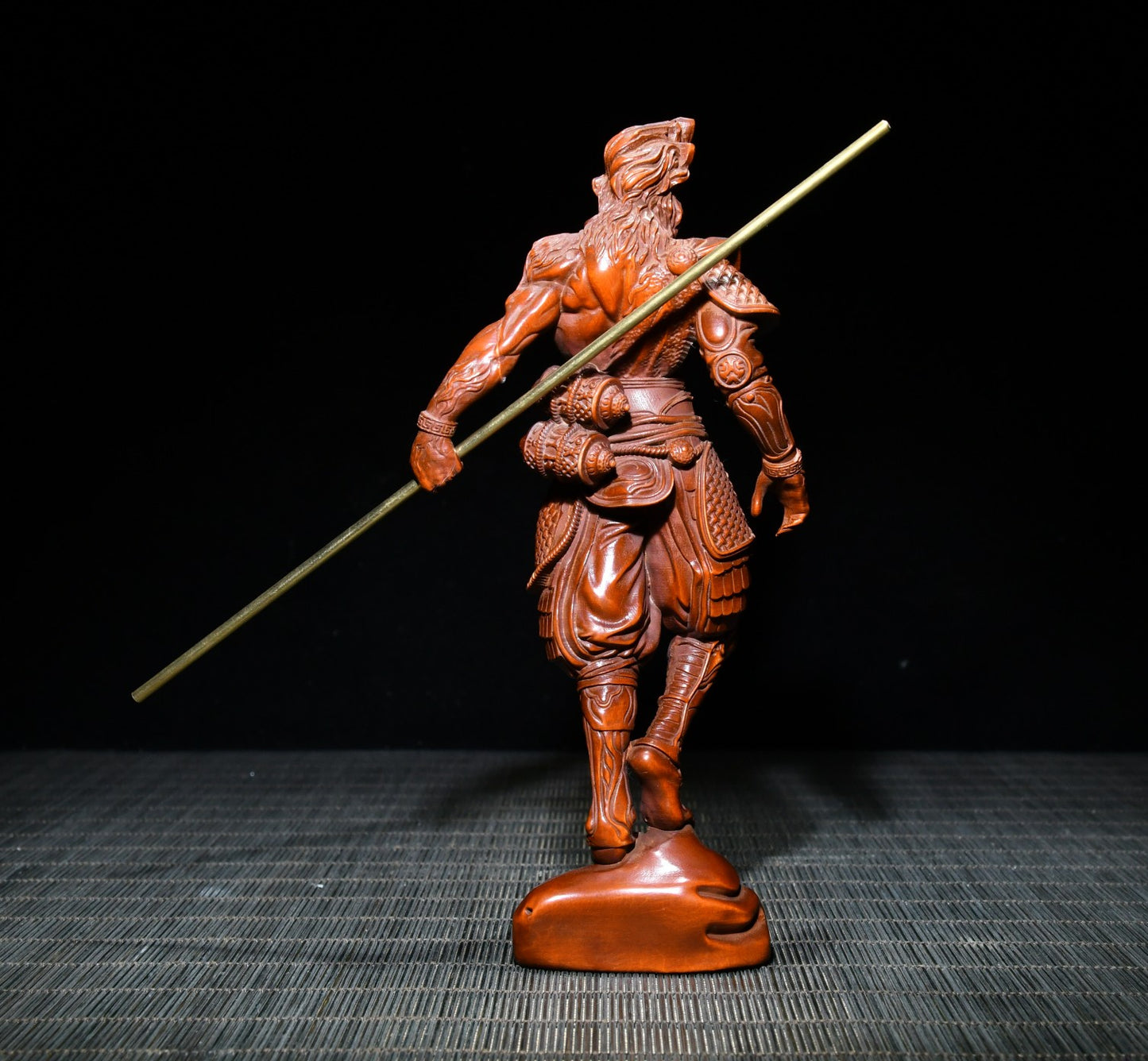 A0222 Chinese Boxwood Wood Carved Sun WuKong Statue