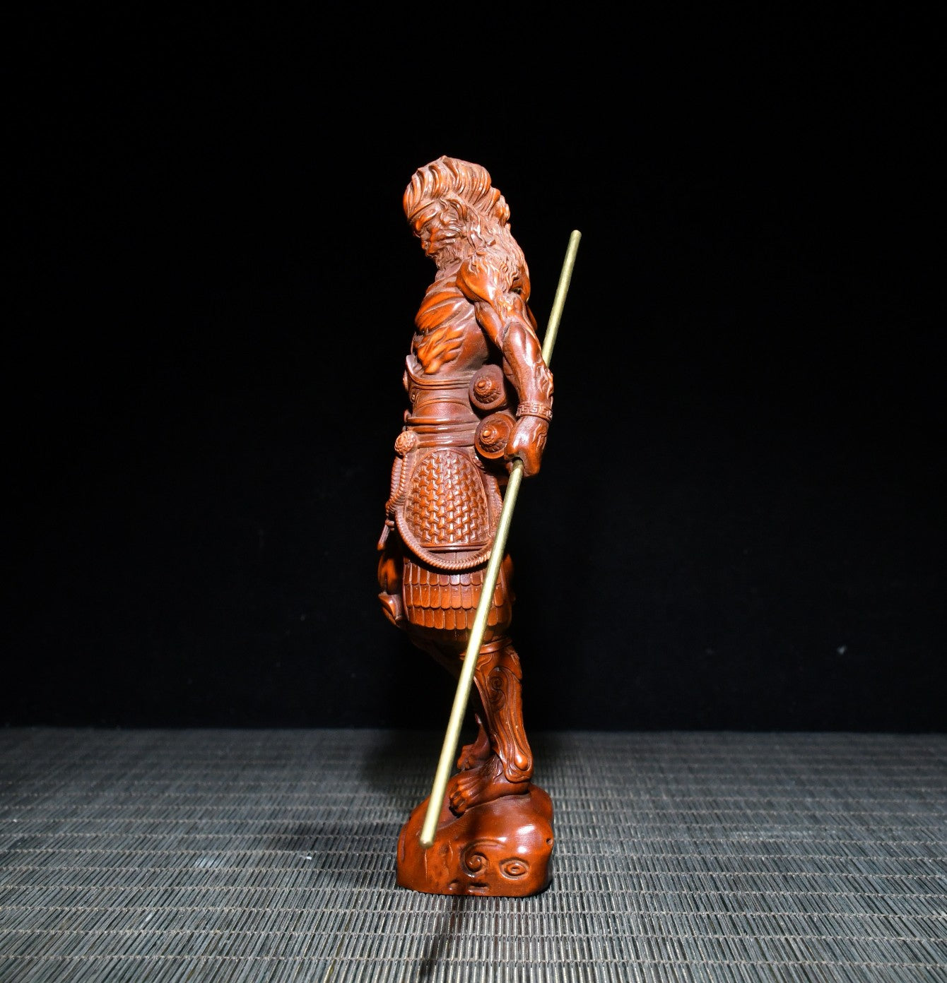 A0222 Chinese Boxwood Wood Carved Sun WuKong Statue