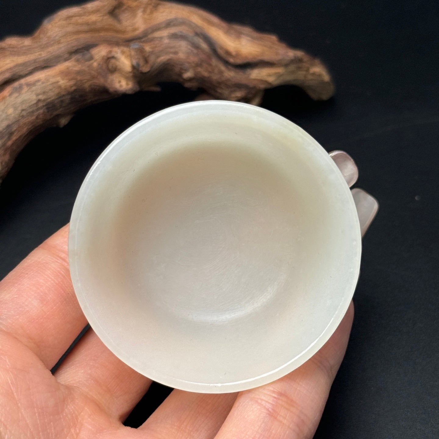 A0296 Superb Chinese Natural Hetian Jade Carved Cup