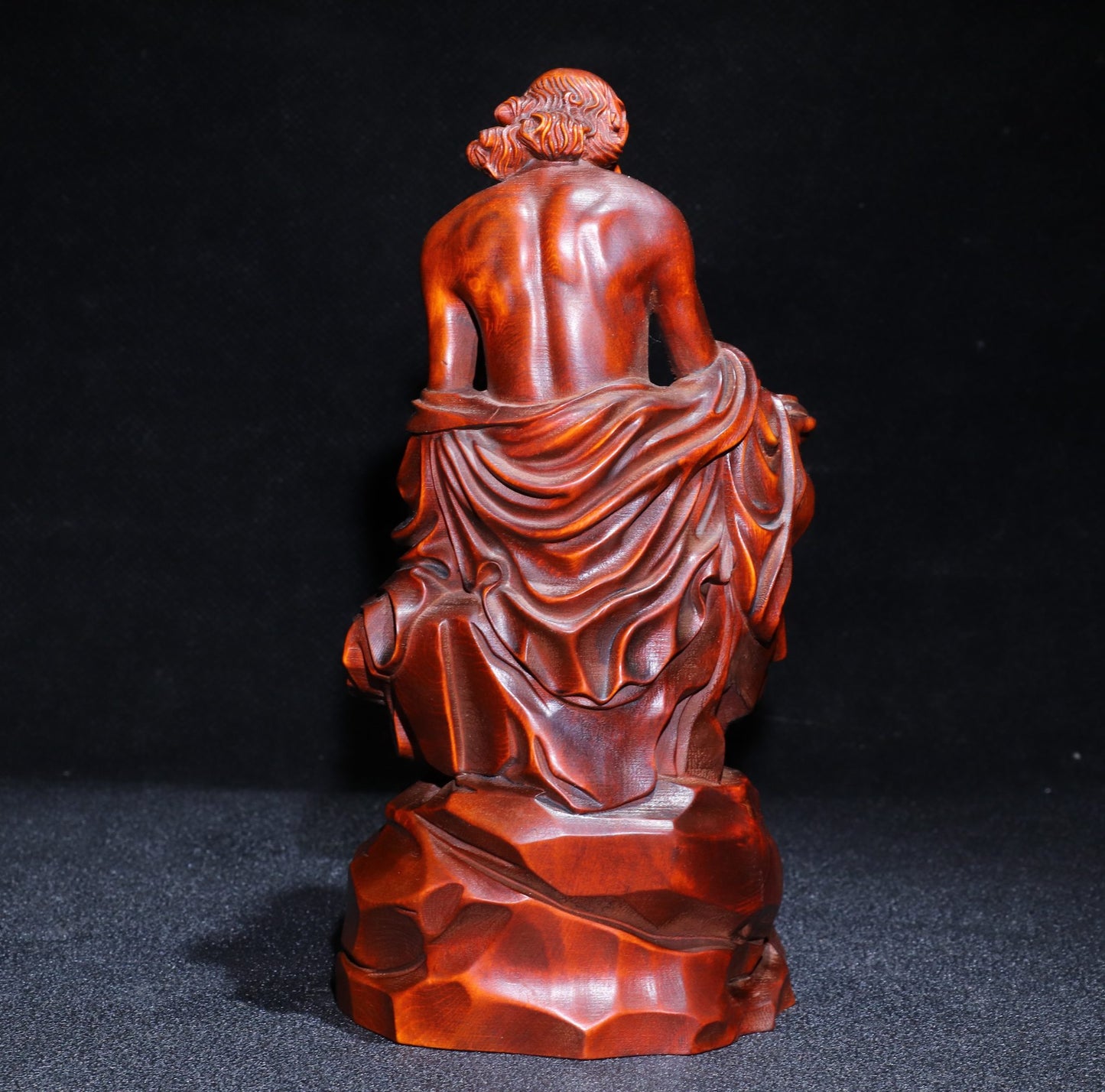 A0303 Chinese Boxwood Wood Carved Dharma Statue