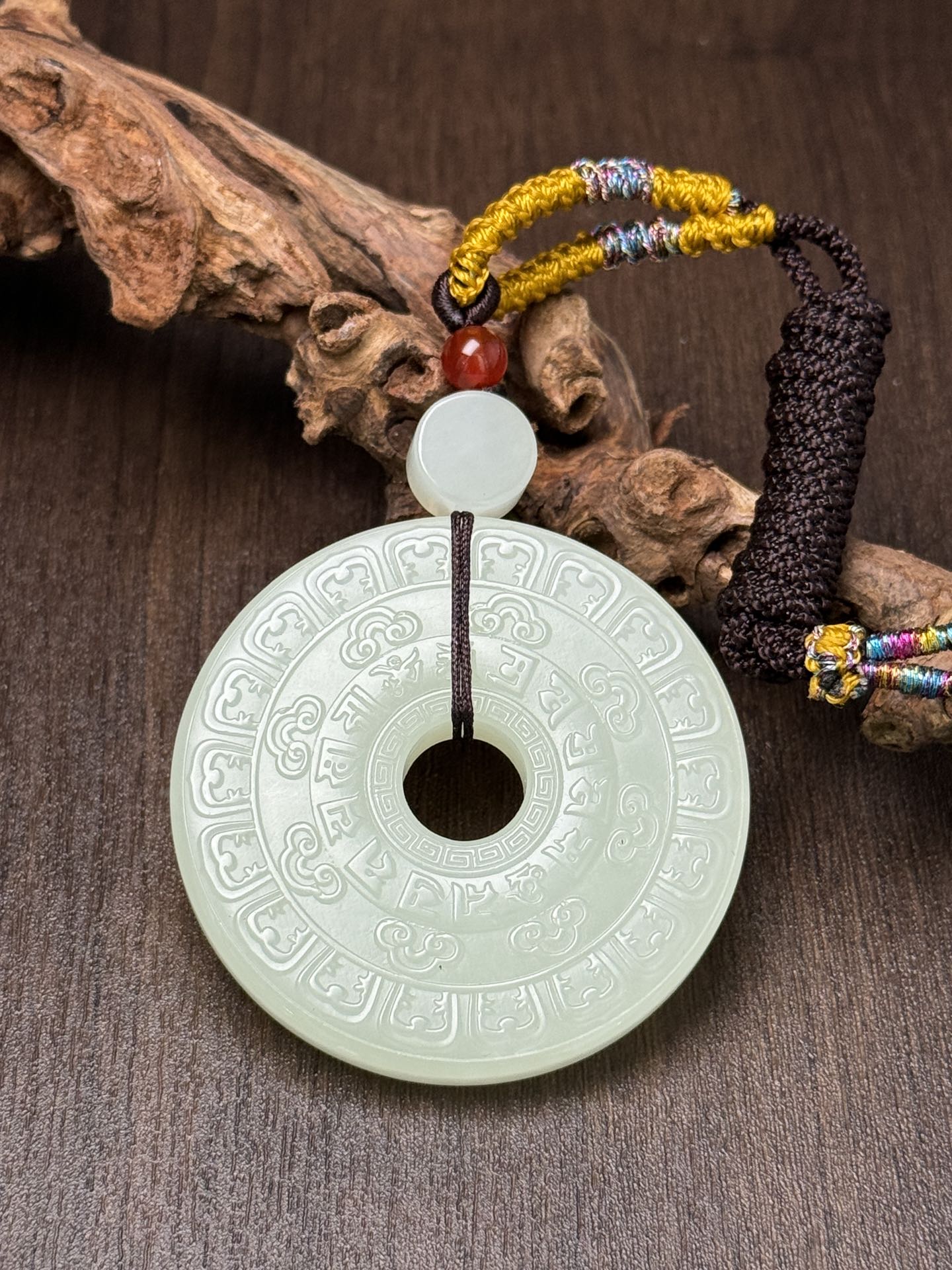 A0344 Chinese Natural White Hetian Jade Lucky Pendant