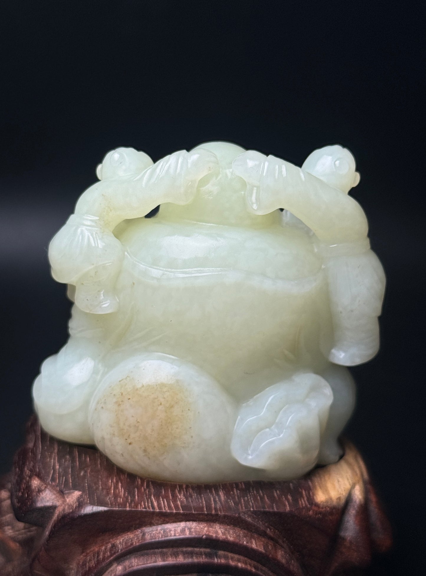 A0367 Chinese Hetian Jade Carved Laughing Buddha Statue