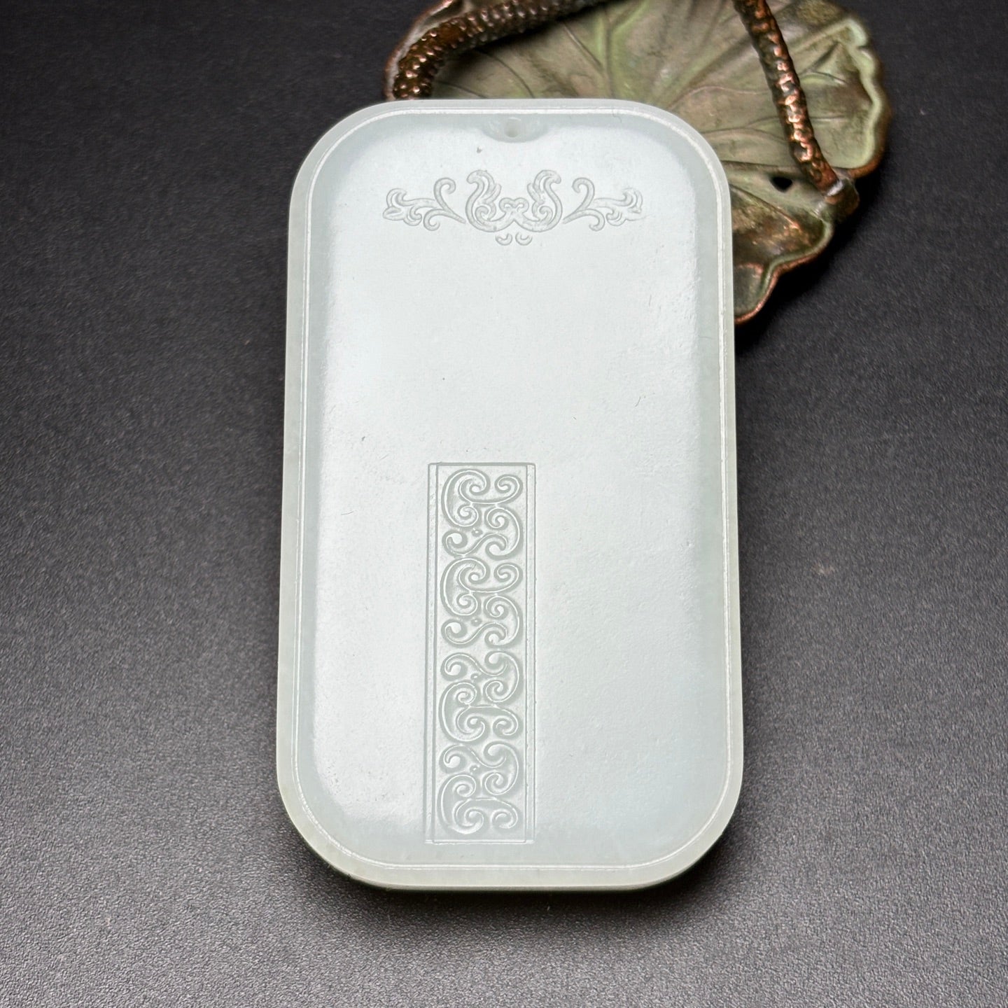 A0369 Chinese Natural White Hetian Jade Carved Fortune Dragon Pendant