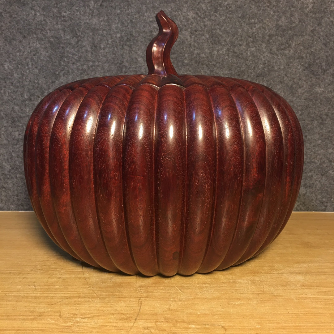 A0409 Chinese Huanghuali Wood Pumpkin Shape Box