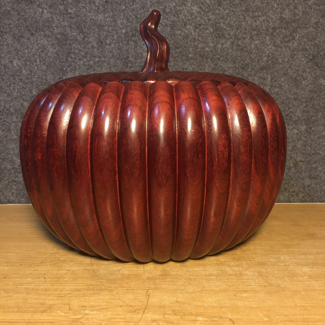 A0409 Chinese Huanghuali Wood Pumpkin Shape Box